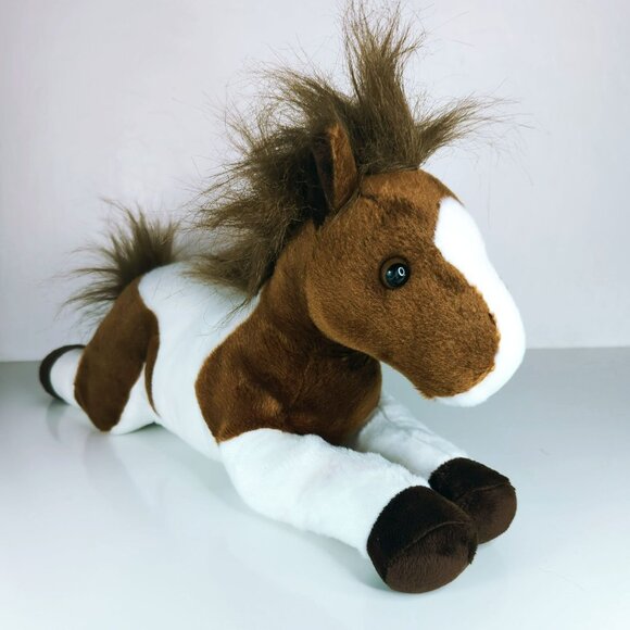Aurora Flopsie Tola Brown Pinto Horse Plush Animal 12-Inches - Picture 1 of 5